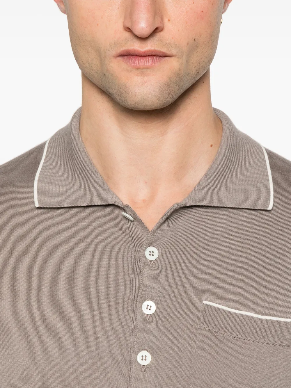 Brunello Cucinelli Fijngebreid poloshirt Beige
