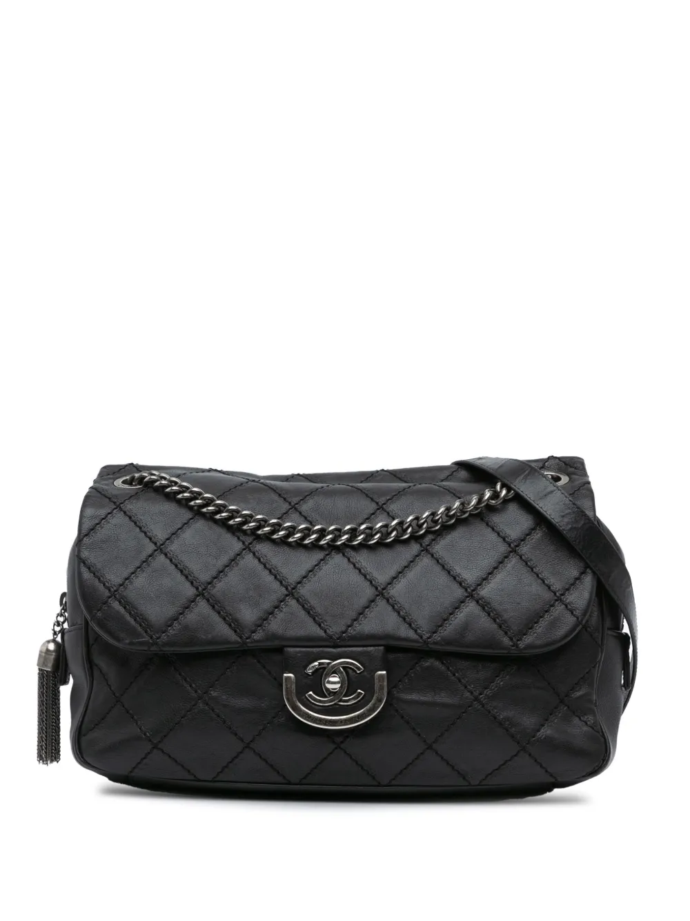 CHANEL Pre-Owned 2013-2014 Paris Edinburgh Jumbo Calfskin Coco Sporran Flap shoulder bag | Black | Image 1