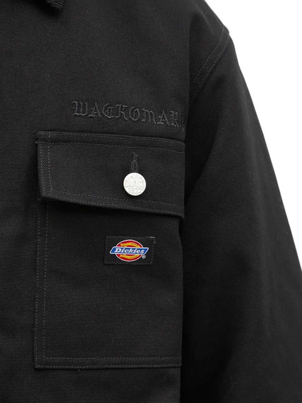 WACKO MARIA x Dickies cargo shirtjack met geborduurd logo Zwart