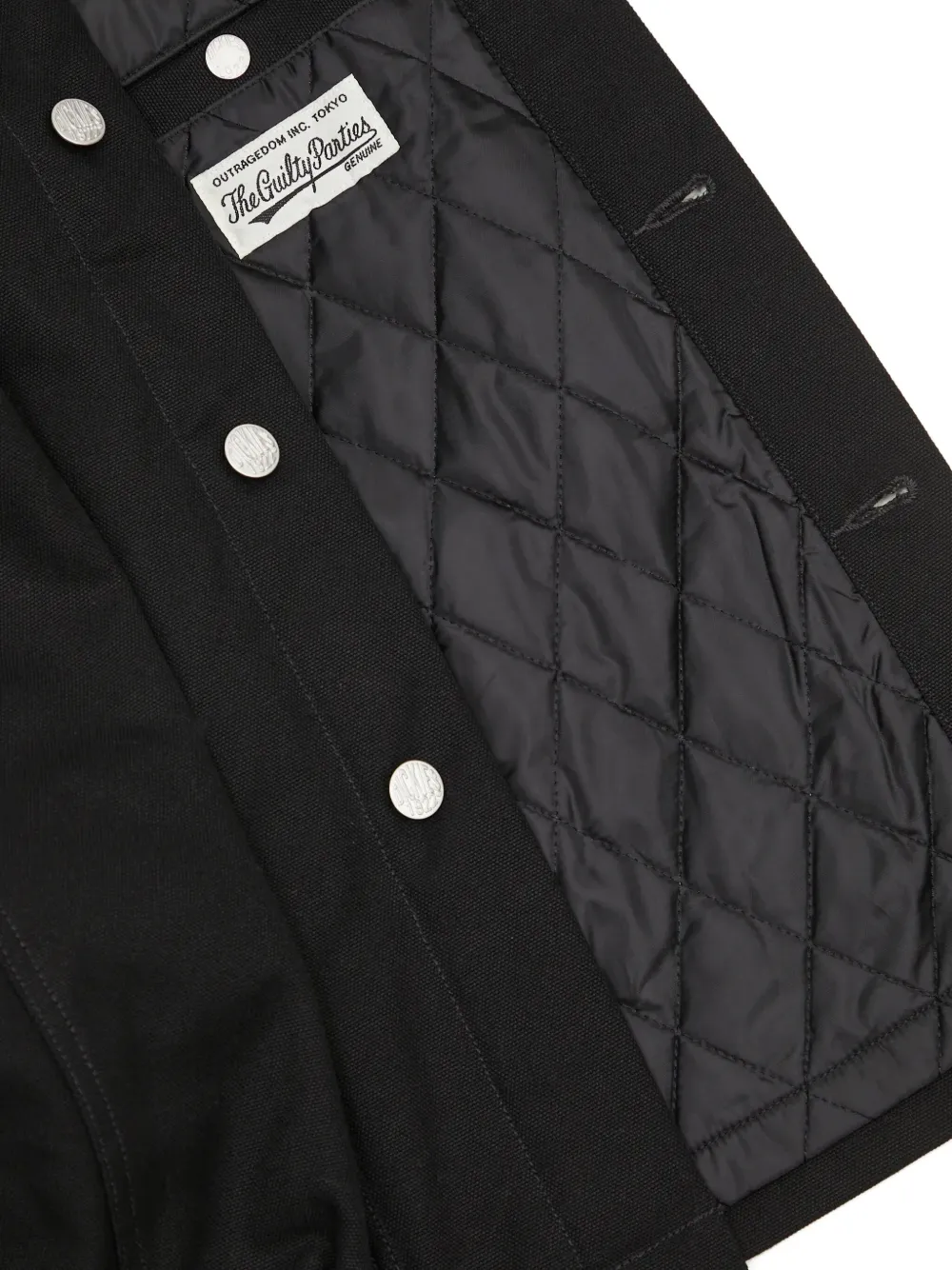 WACKO MARIA x Dickies cargo shirtjack met geborduurd logo Zwart