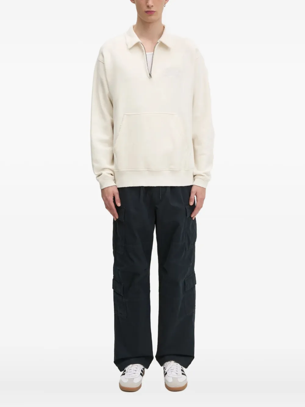 This Is Never That half-zip kangaroo pocket sweatshirt | White | Image 1