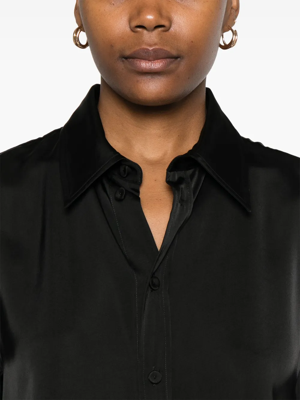 Jil Sander Satijnen blousejurk Zwart