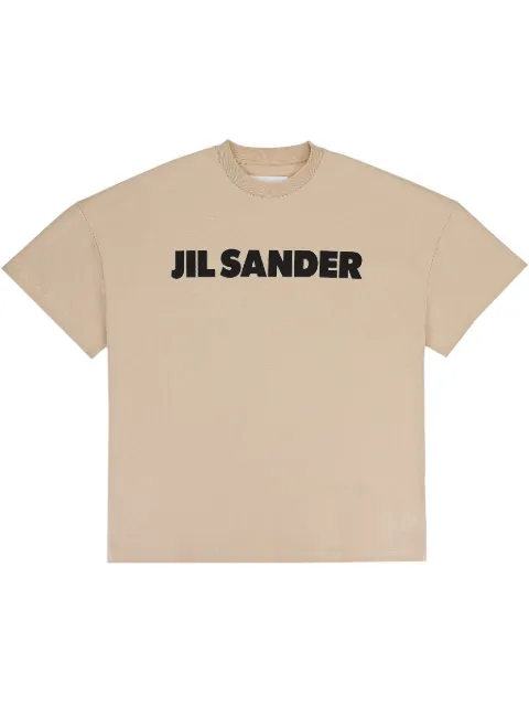 Jil Sander Dark Sand t-shirt med logotyp