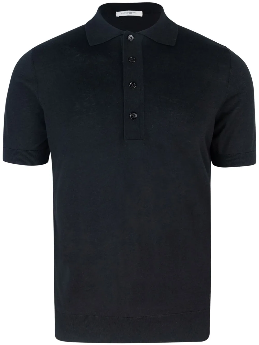 Paolo Pecora fine-knit polo shirt | Black | Image 1