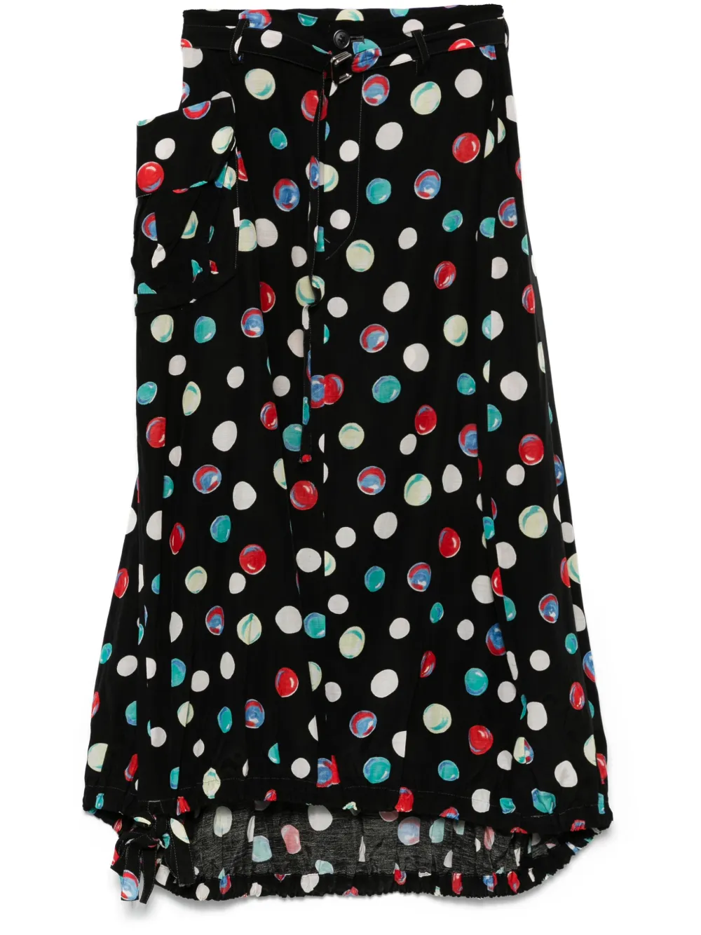 2016 Y's polka-dot midi skirt