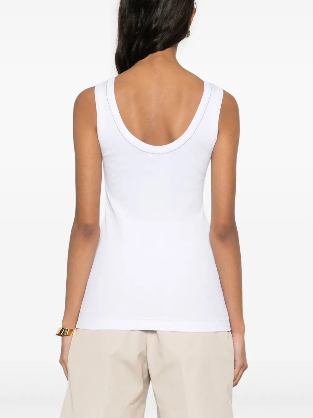 Brunello Cucinelli Geribbelde tanktop Wit