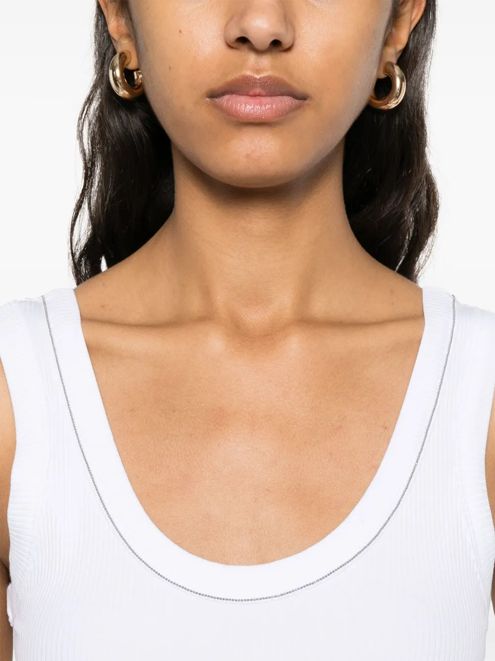 Brunello Cucinelli Geribbelde tanktop Wit