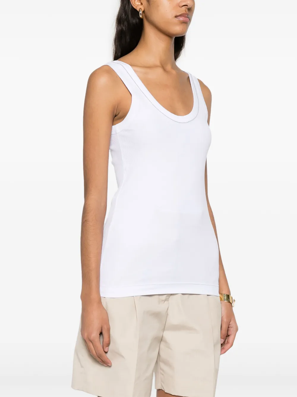 Brunello Cucinelli Geribbelde tanktop Wit