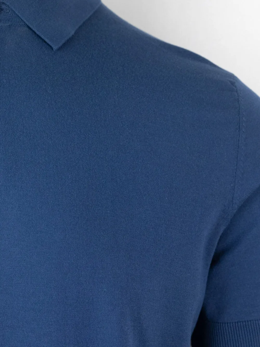 Paolo Pecora Fijngebreid poloshirt Blauw