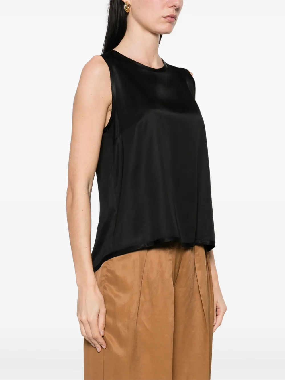 kaos Satijnen tanktop Zwart
