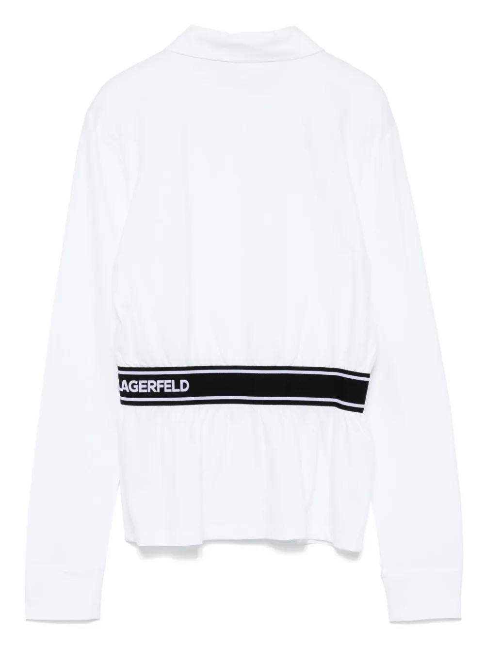 Karl Lagerfeld Jersey blouse met logo - Wit