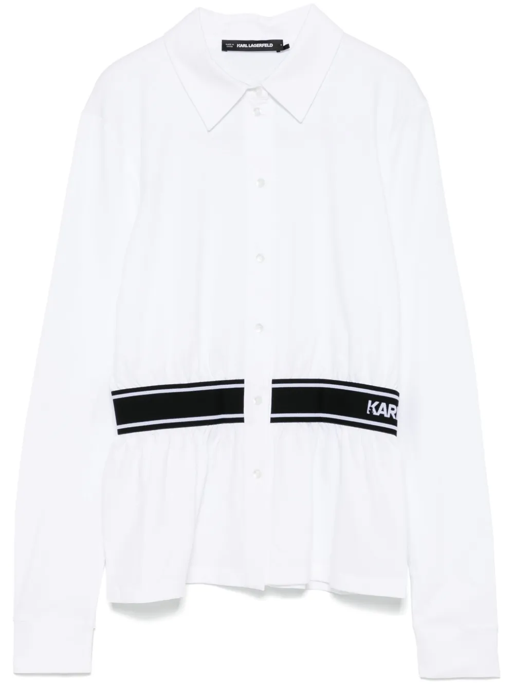 Karl Lagerfeld Jersey blouse met logo Wit