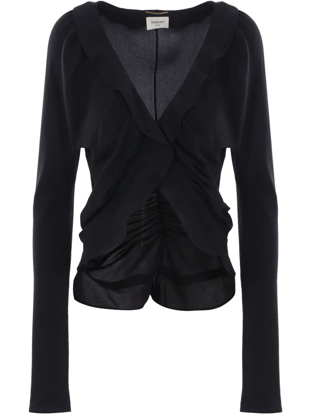 Saint Laurent Blouse van crêpe de chine Zwart