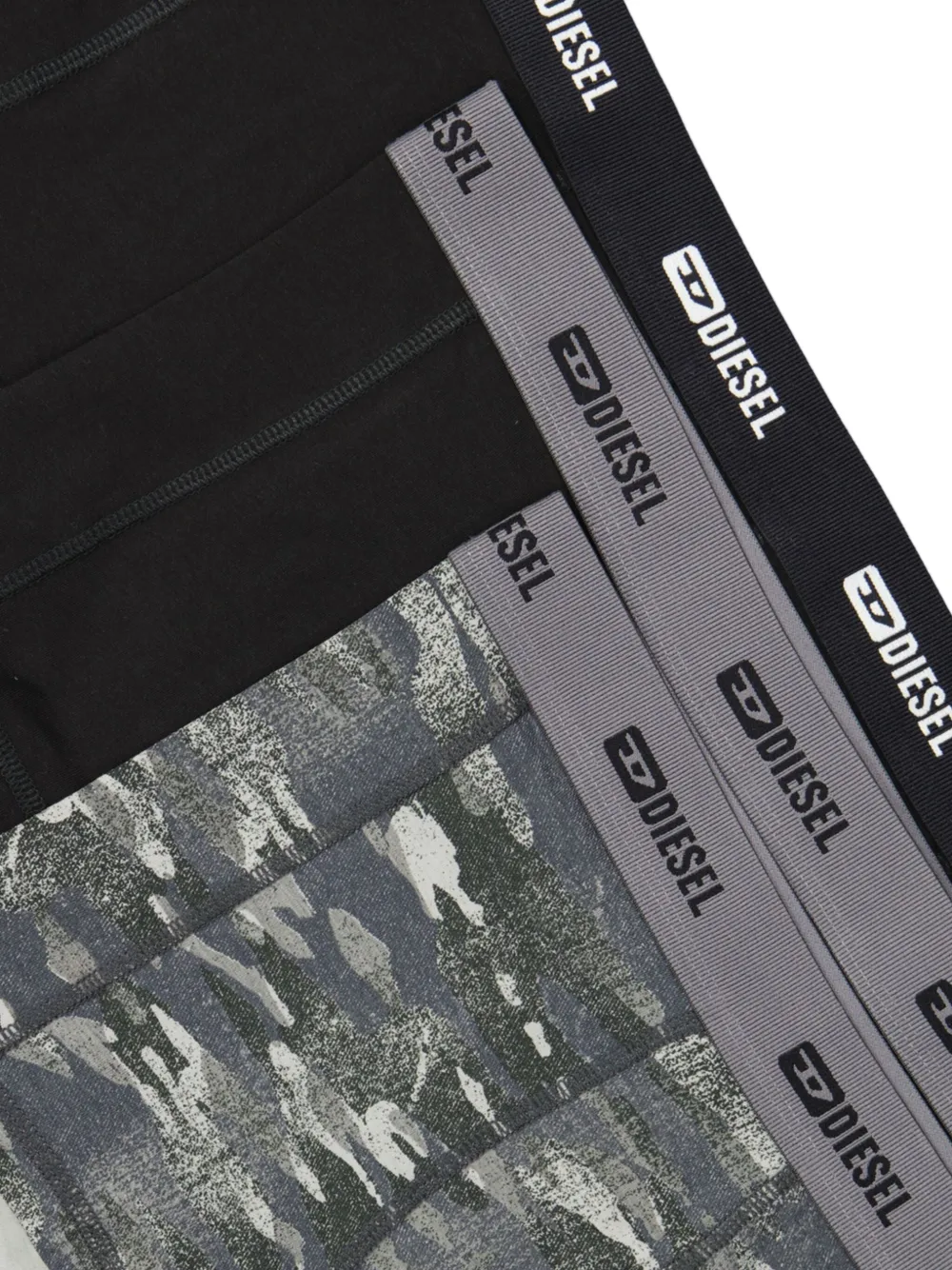 Diesel Drie boxershorts met logoprint Zwart