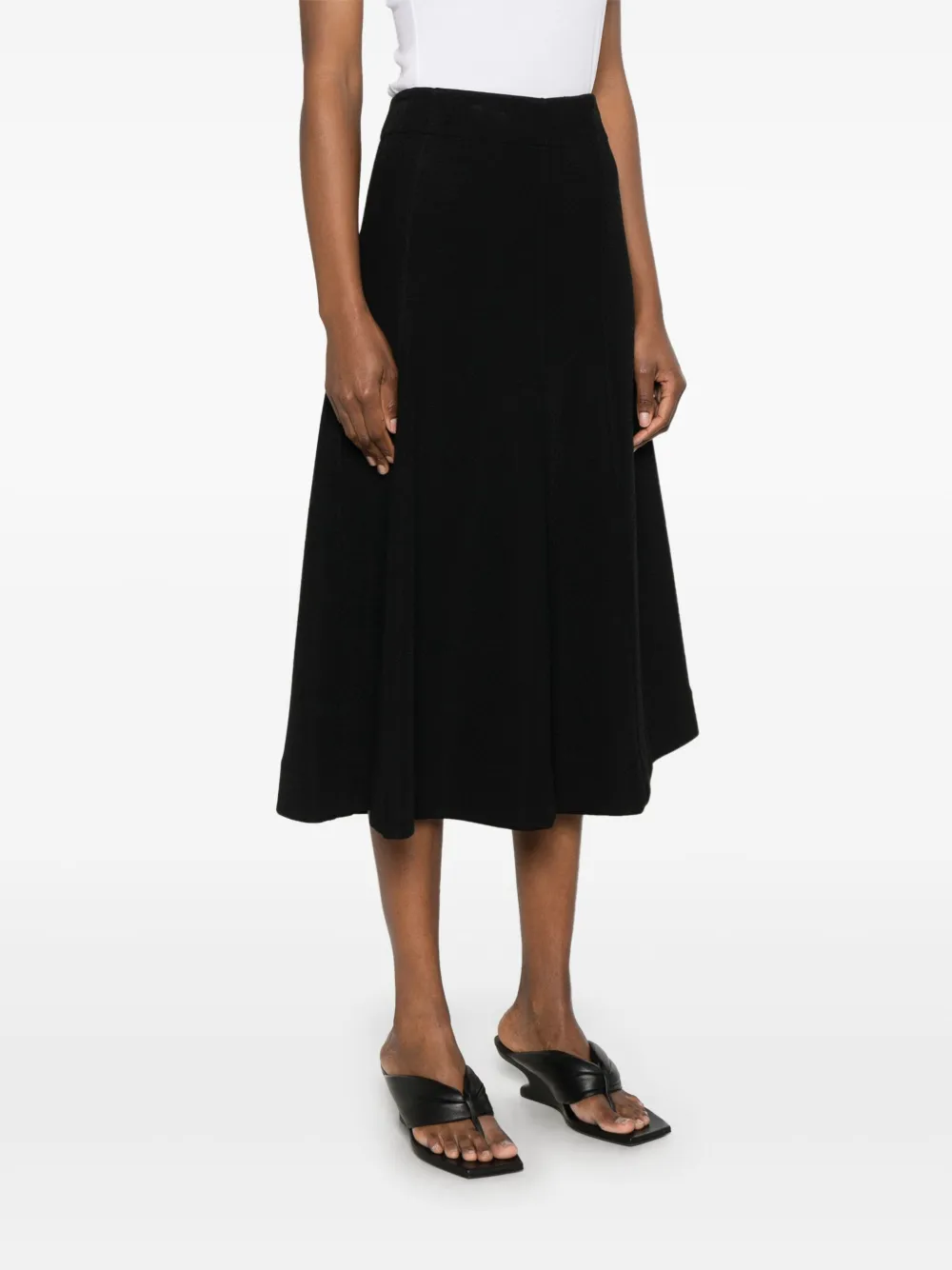 Jil Sander Flared midi-rok Zwart