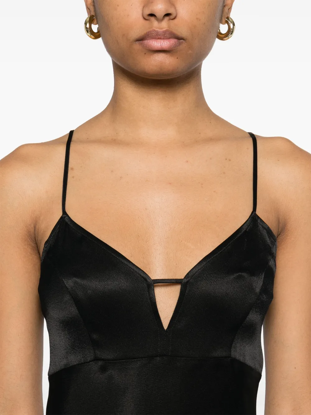 TWINSET Satijnen maxi-jurk Zwart