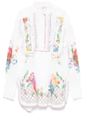 Valentino Garavani floral-embroidered mini dress - White