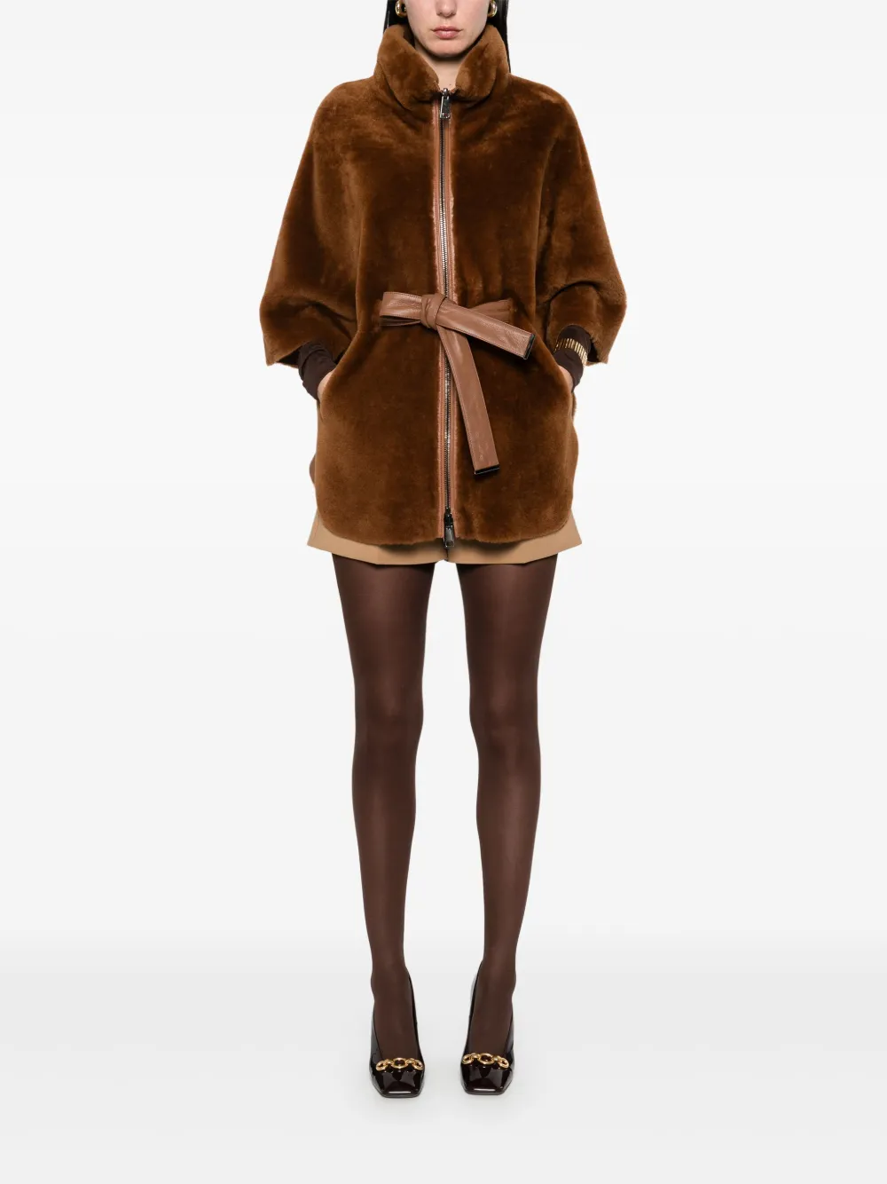 Suprema Lammy coat - Bruin