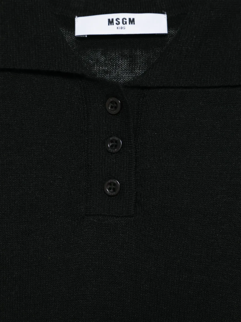 MSGM Kids Fijngebreid poloshirt Zwart
