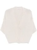 Le Tricot Perugia lurex-detail cardigan - Neutrals