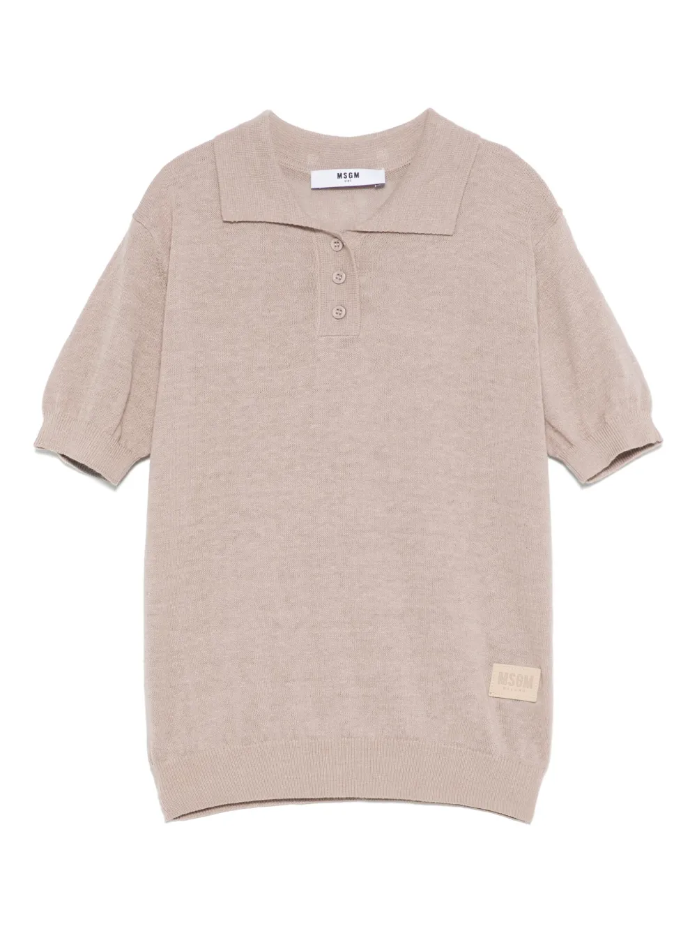 MSGM Kids Fijngebreid poloshirt Grijs