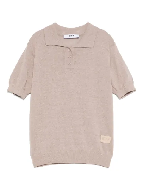 MSGM Kids fine-knit polo shirt