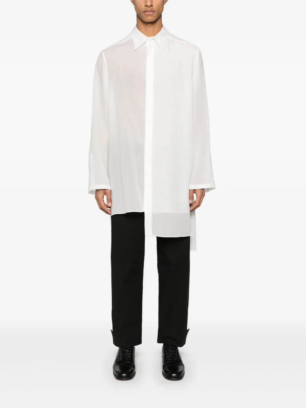 Yohji Yamamoto Lang overhemd - Wit