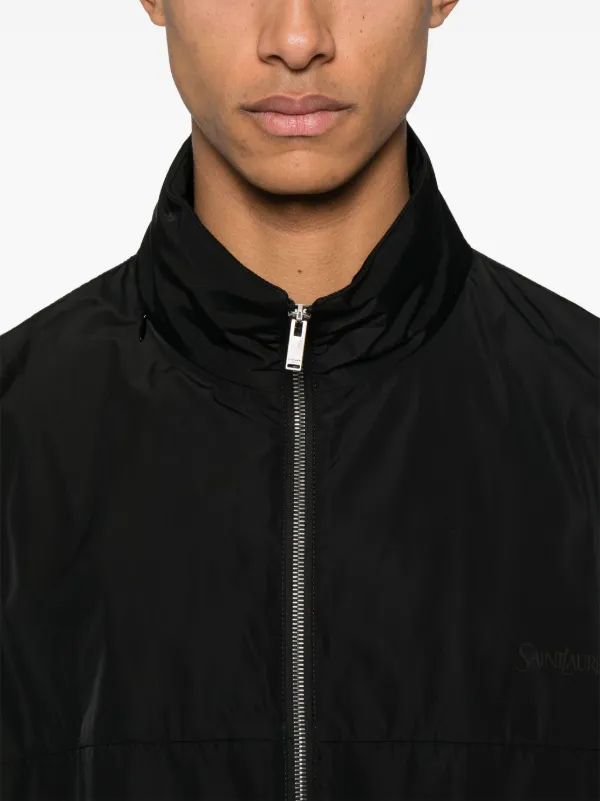 Saint Laurent logo-print Jacket | Black | FARFETCH