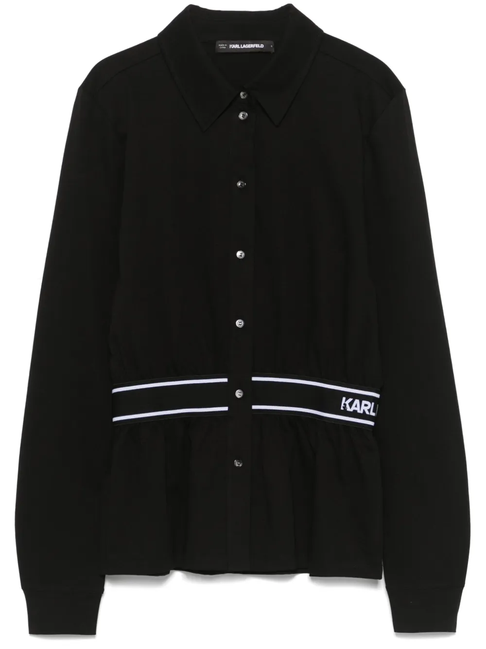 Karl Lagerfeld Jersey blouse met logo Zwart