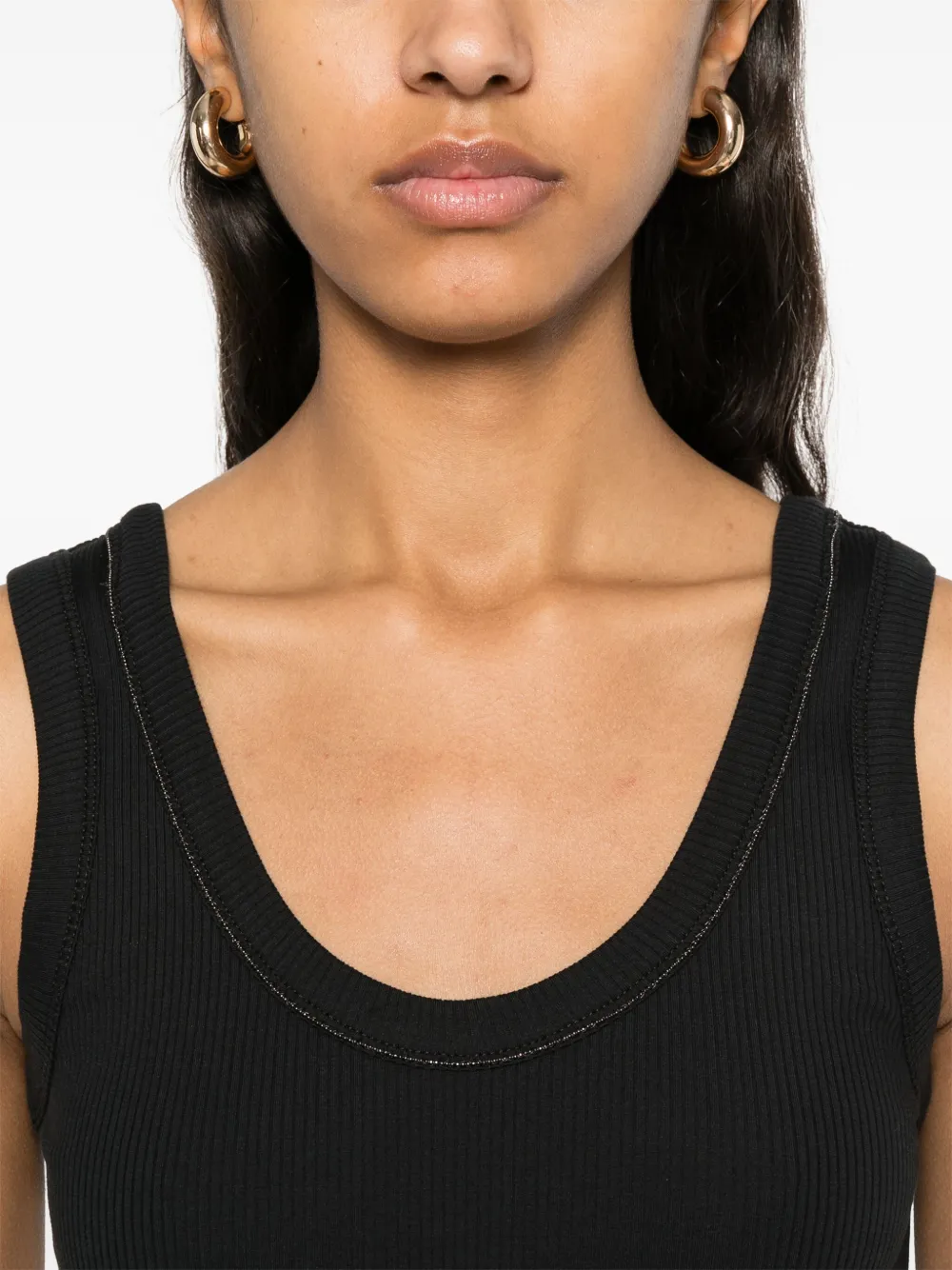 Brunello Cucinelli Geribbelde tanktop Zwart