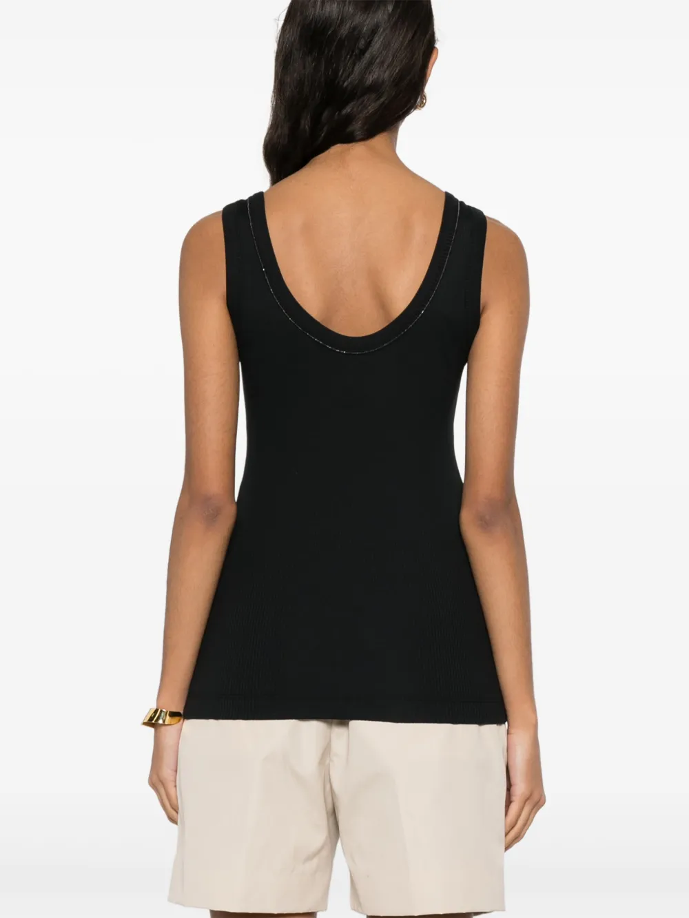 Brunello Cucinelli Geribbelde tanktop Zwart