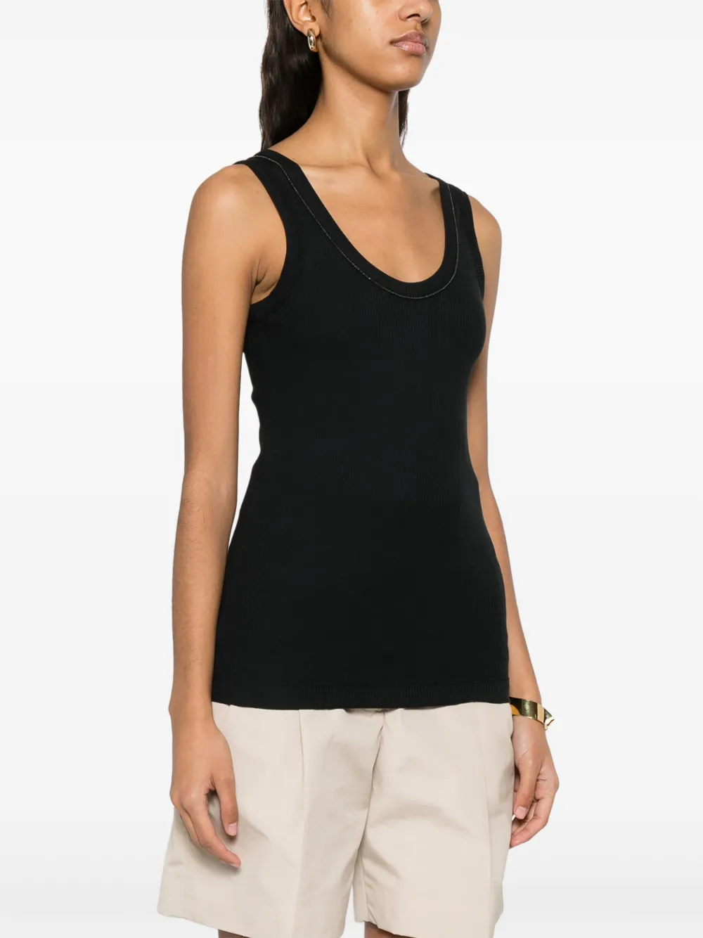 Brunello Cucinelli Geribbelde tanktop Zwart