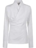 Sportmax wrap-front long-sleeve top - White