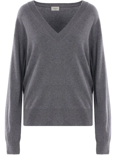 Saint Laurent suéter con cuello redondo