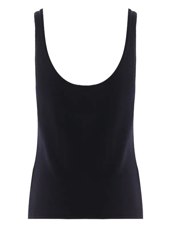 Saint Laurent スクープネック タンクトップ | ブラック Saint Laurent スクープネック タンクトップ | ブラック
