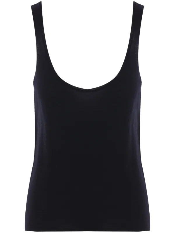 Saint Laurent Scoop-neck Tank Top in Black
