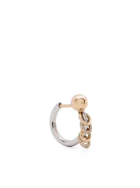 Rainbow K 14K white and yellow gold Punk diamond single earring