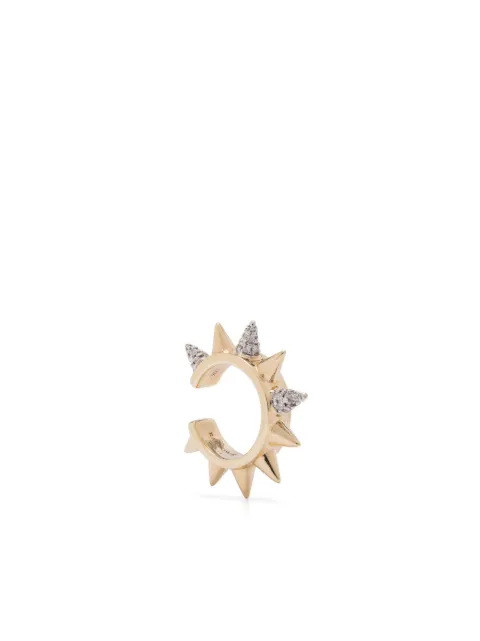 Rainbow K 14K yellow gold Punk diamond ear cuff