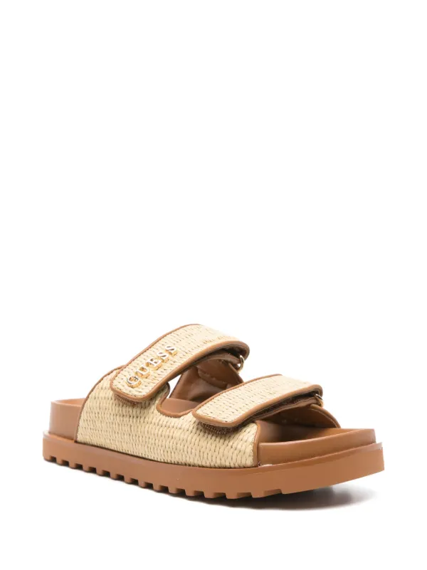 GUESS USA raffia-detail Sandals Neutrals FARFETCH IN