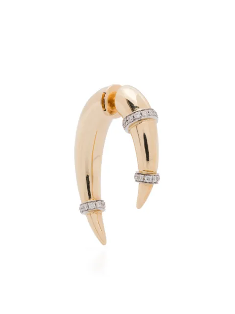 Rainbow K 14K yellow gold Horn diamond single earring