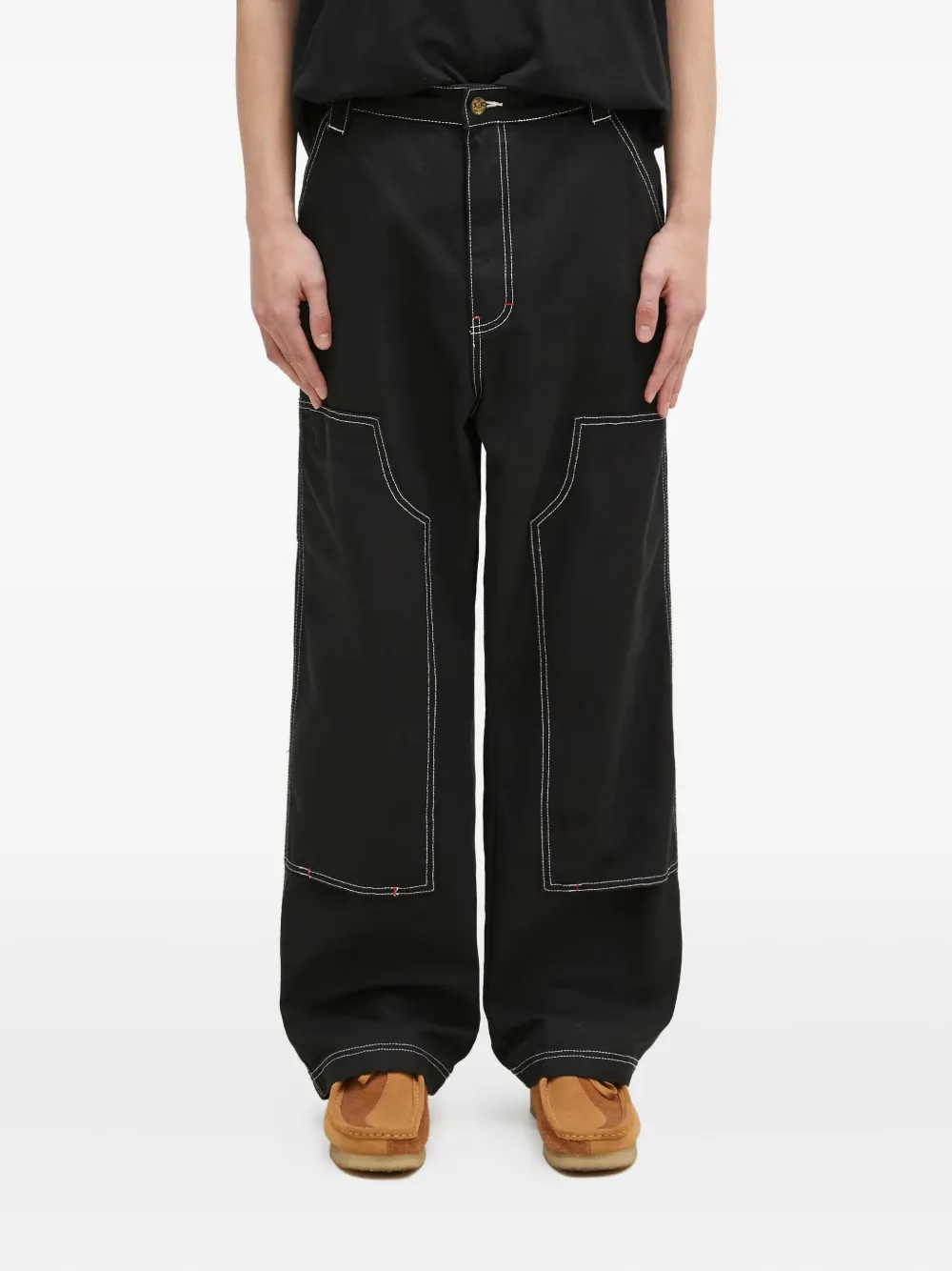 contrast-stitch jeans
