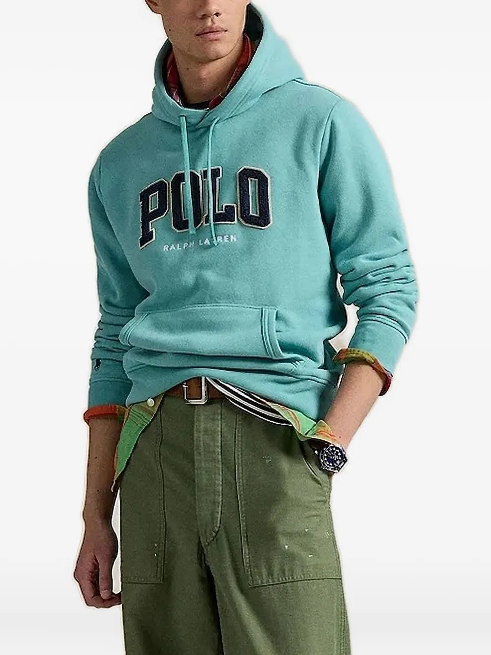 Polo Ralph Lauren logo-applique hoodie Blauw