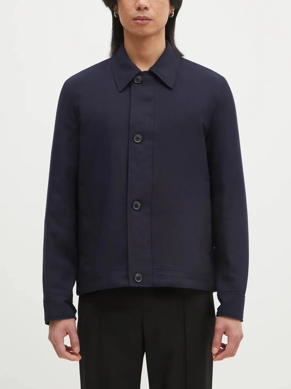 Paul Smith button-fastening wool shirt jacket - ブルー Paul Smith button-fastening wool shirt jacket - ブルー