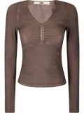 KNWLS dyed stretch top - Brown