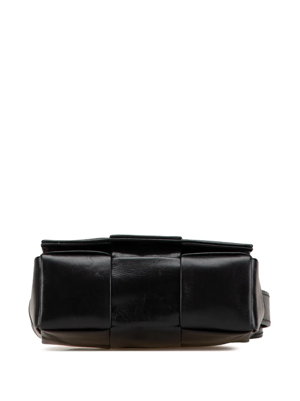 Pre-owned Bottega Veneta 2012-2024 Candy Nappa Intrecciato Cassette Crossbody Bag In Black