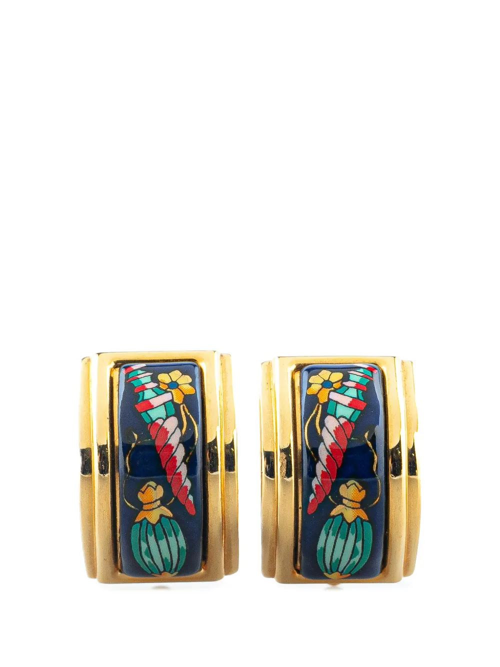 Hermès Pre-Owned 20th Century エナメル Les Flacons クリップオン コスチューム イヤリング - Hermès Pre-Owned 20th Century エナメル Les Flacons クリップオン コスチューム イヤリング -