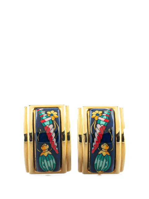 Hermès Pre-Owned pendientes Les Flacons con cierre de clip y detalle de esmalte 20st Century 