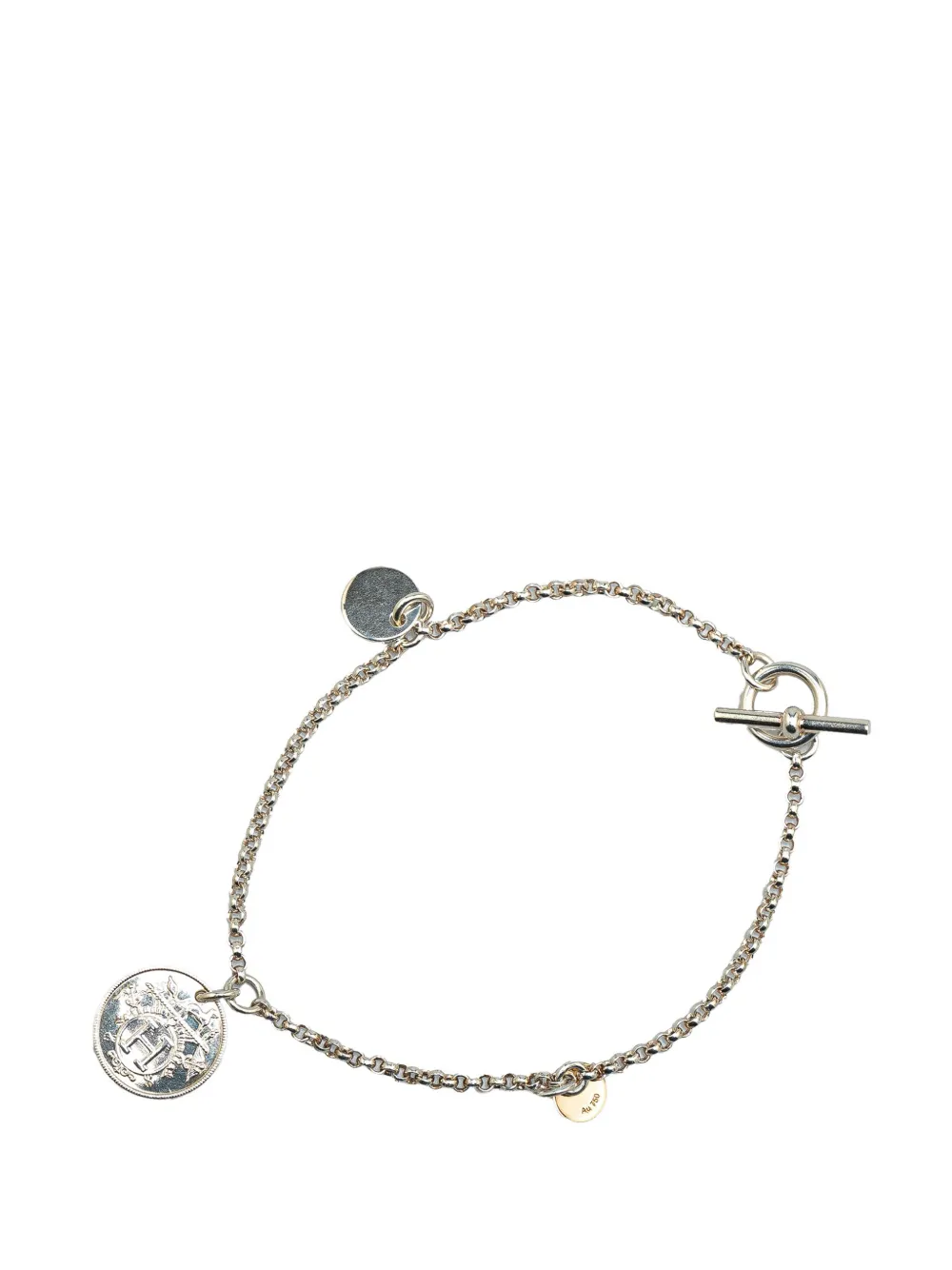 Hermès Pre-Owned 1900s sterling zilveren Ex-Libris armband