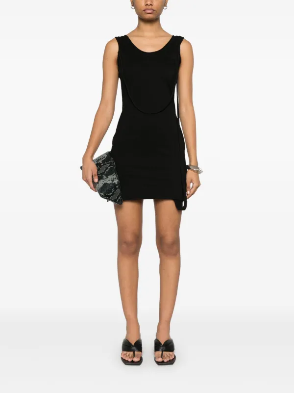 knee length dresses for ladies Helmut Lang Women's Sequin Disco Mini Dress - Silver
