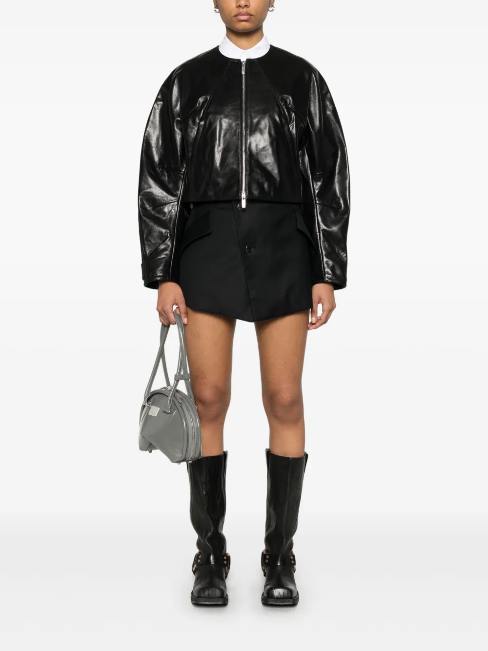 Helmut Lang Articulated leren jack - Zwart